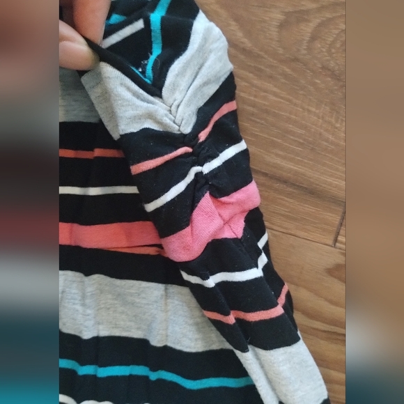 Merona Women XS A Line Maxi Stretch StripePull On Roll sides Colorful boho skirt - Picture 6 of 10